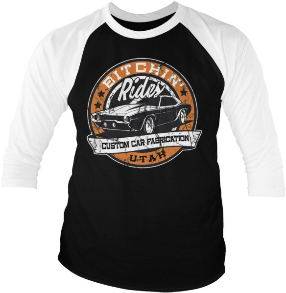 Bitchin' Rides Utah Baseball 3/4 Sleeve Tee DC-19-BR004-H82-12