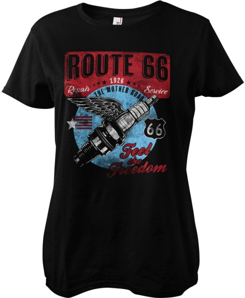 Route 66 Vintage Spark Girly Tee Damen T-Shirt Black