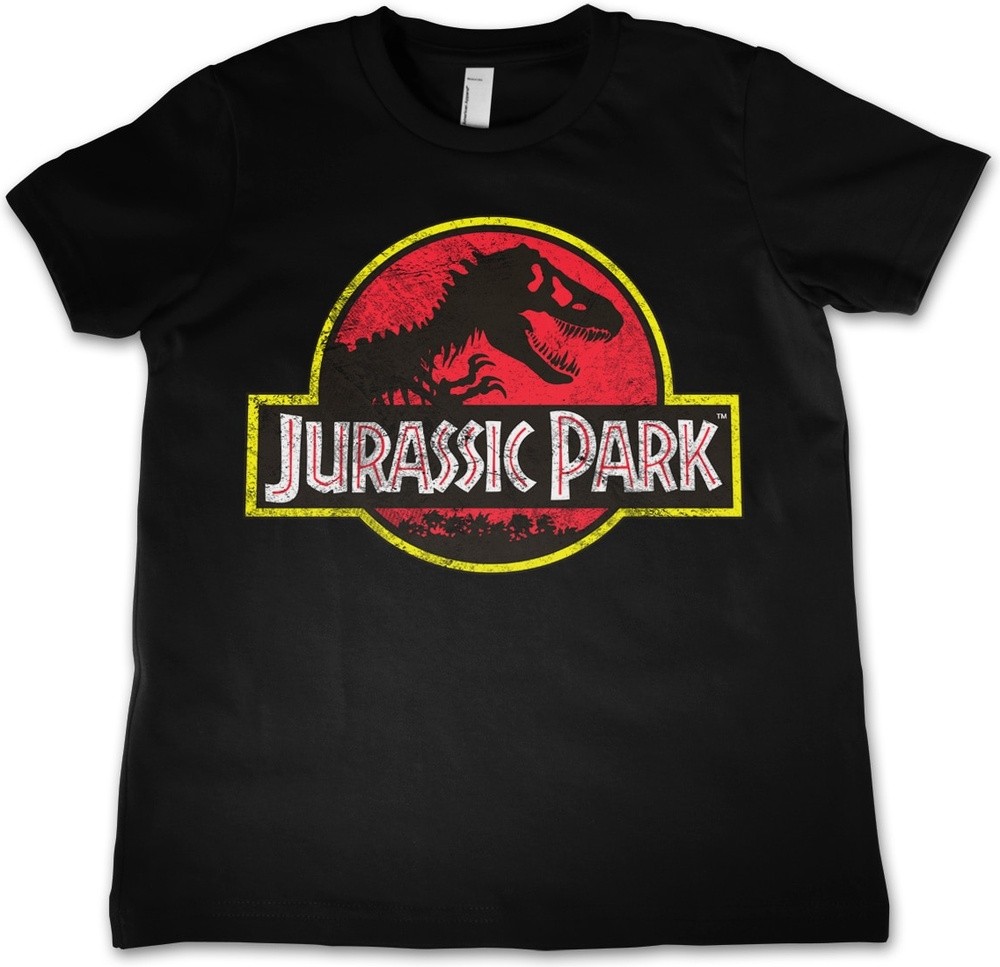 Jurassic Park Distressed Logo Kids T-Shirt Kinder Schwarz - Herren / Unisex