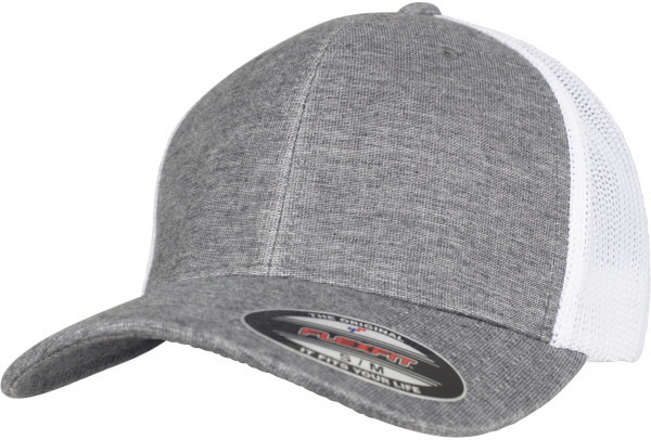 Flexfit Cap Retro Trucker Melange Cap Grey/White Mesh