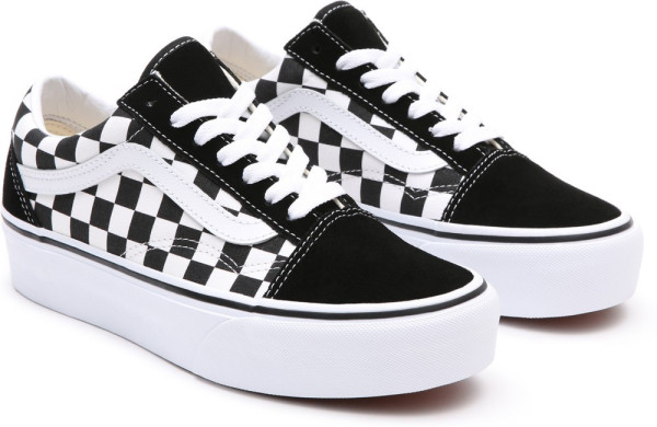 Vans Unisex Lifestyle Classic FTW Sneaker Ua Old Skool Platform (Checkerboard) Blk/Tr Wht