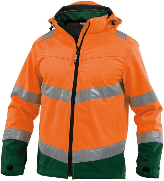 Dassy Warnschutz Softshell-Jacke Malaga PES74 Neonorange/Flaschengrün