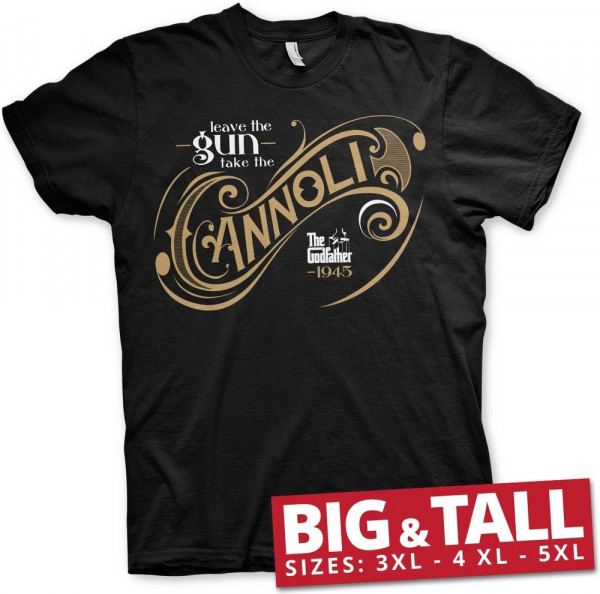 The Godfather Leave The Gun, Take The Cannoli Big & Tall Tee T-Shirt Black