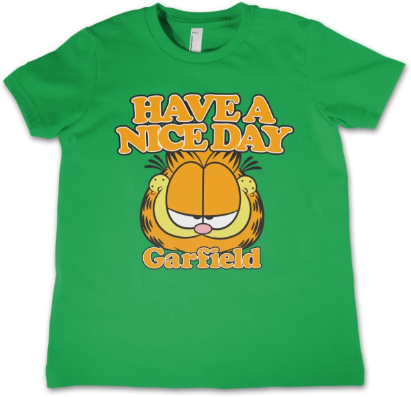 Garfield Have A Nice Day Kids T-Shirt Kinder Green