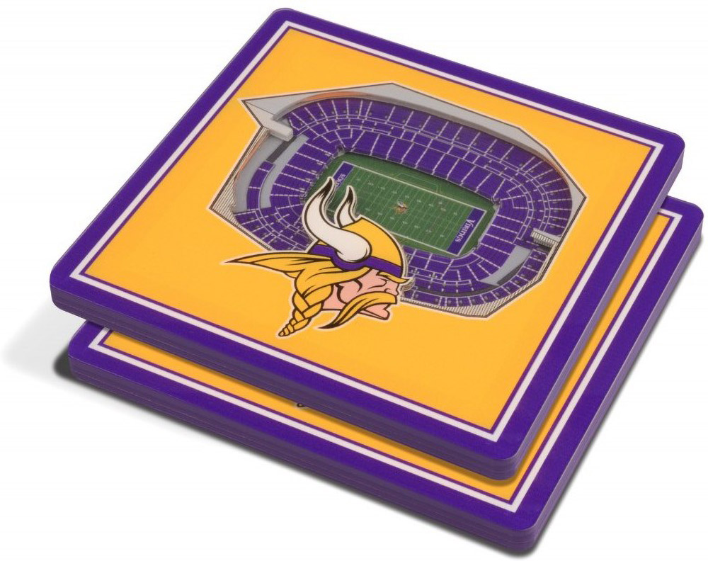 Minnesota Vikings 3D Stadium View Untersetzer 2er-Set American Football - Herren / Unisex
