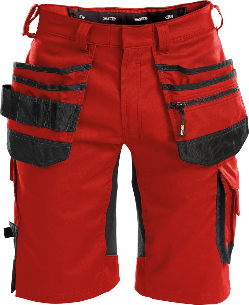 Dassy Arbeitsshorts mit Stretch und Holstertaschen Trix PESCO41 Rot/Schwarz - Herren / Unisex