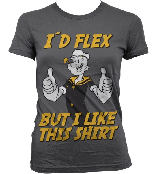 Popeye I'd Flex Girly T-Shirt Damen Dark-Grey