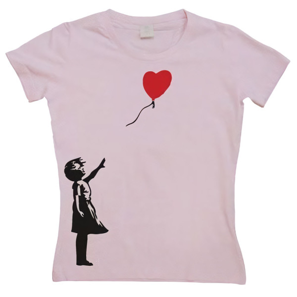 Hybris Damen Girl With Balloon Girly T-Shirt SH-5-15094-H11-6