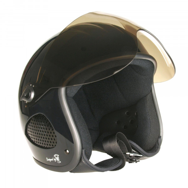 Bores Helm SRM Slight 2 Jethelm mit Visier u. Leder Innenfutter glänzend Black