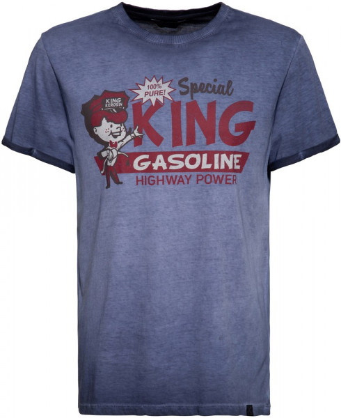 King Kerosin Oilwash T-Shirt KKI11017 Dunkelblau