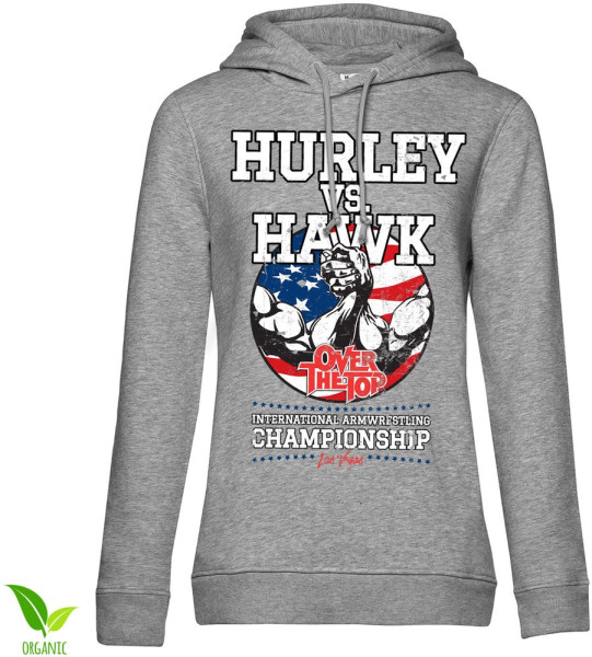 Over The Top Hurley Vs. Hawk Girly Girls Hoodie Damen Heather-Grey