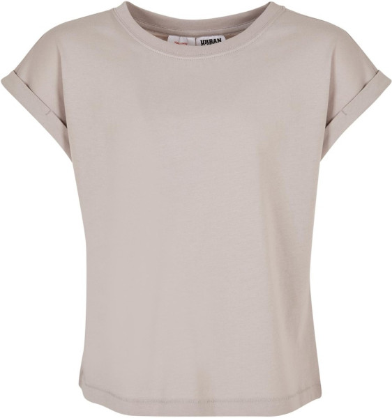 Urban Classics Mädchen T-Shirt Girls Organic Extrended Shoulder Tee Warmgrey