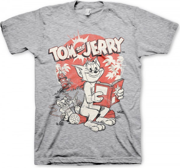 Tom & Jerry Vintage Comic T-Shirt Heather-Grey