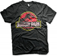 Jurassic Park Distressed Logo T-Shirt Black