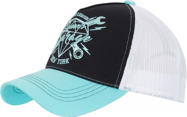 Queen Kerosin Trucker Cap »Queens Garage« mit Stickerei in Kontrastfarbe QK180002 Black