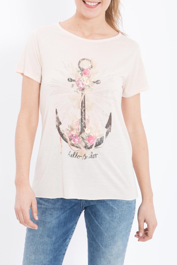 King Kerosin Damen Shirt Anchor Weiß - Damen