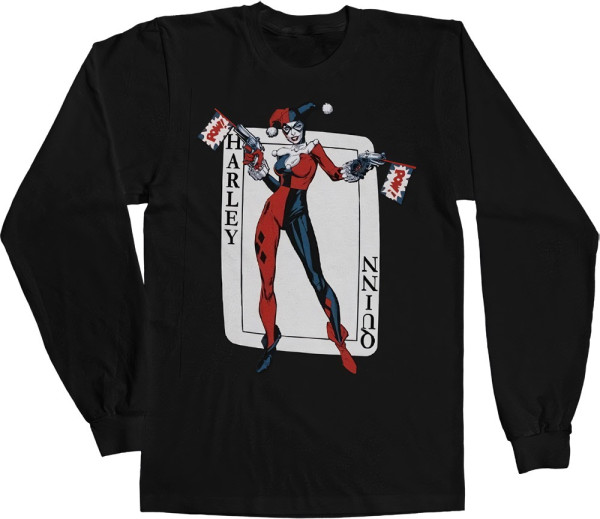 Harley Quinn Card Games Longsleeve Tee Black