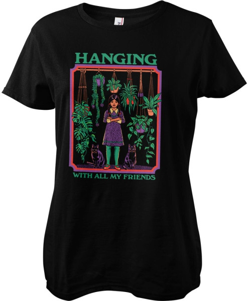 Steven Rhodes Damen T-Shirt Hangning With All My Friends Girly Tee DTR-5-SR166-DTF895