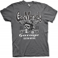 Gas Monkey Garage GMG Custom Motors Skull T-Shirt Dark-Grey