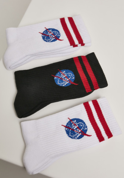 Mister Tee Socks NASA Insignia Socks 3-Pack White/Black/White