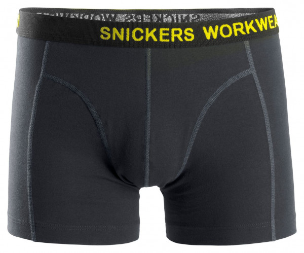 Snickers Body Mapping Stretch Boxershorts 2er-Pack Schwarz-Stahlgrau
