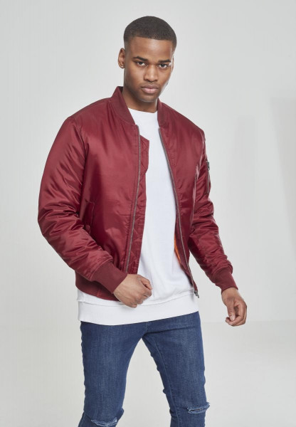 Urban Classics Bomber Jacke Basic Bomber Jacket Burgundy