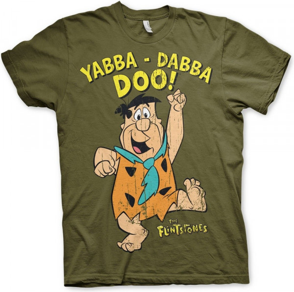 The Flintstones Yabba-Dabba-Doo T-Shirt Olive