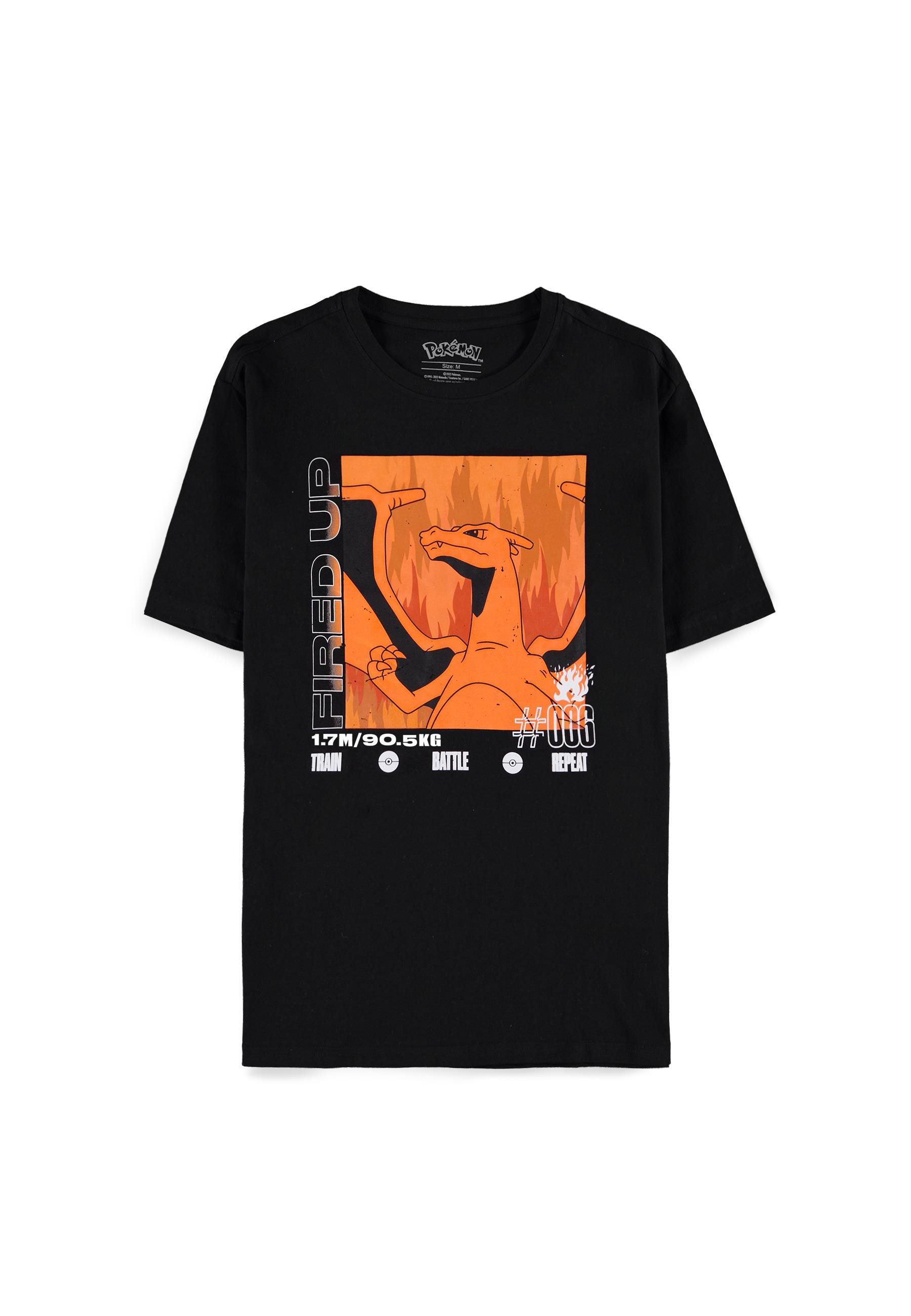 Pokémon - Charizard - Men's Short Sleeved T-Shirt Schwarz - Herren / Unisex