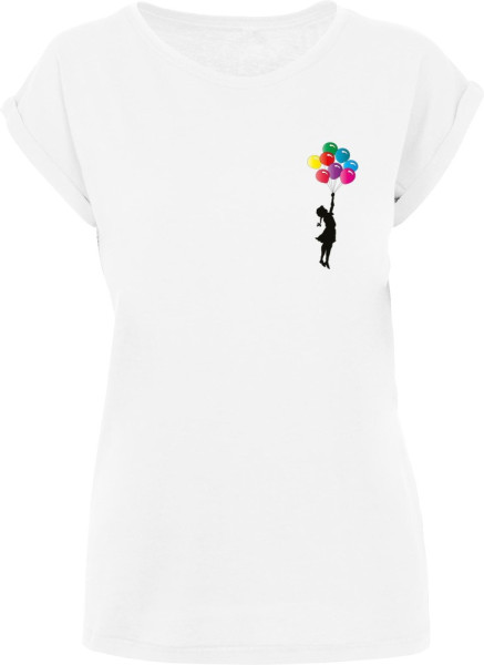 Merchcode Damen Ladies Girl Floating Away T-Shirt White