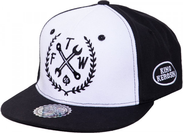 King Kerosin Baseballcap mit Print auf der Schirmunterseite Gummizug 280140 Schwarz