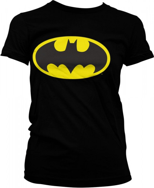 Batman Signal Logo Girly Tee Damen T-Shirt Black