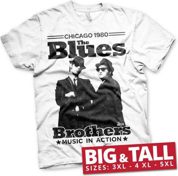 Blues Brothers Chicago 1980 Big & Tall T-Shirt White