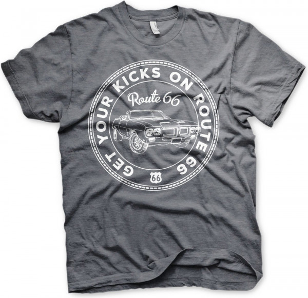 Get Your Kicks On Route 66 T-Shirt Dark-Heather