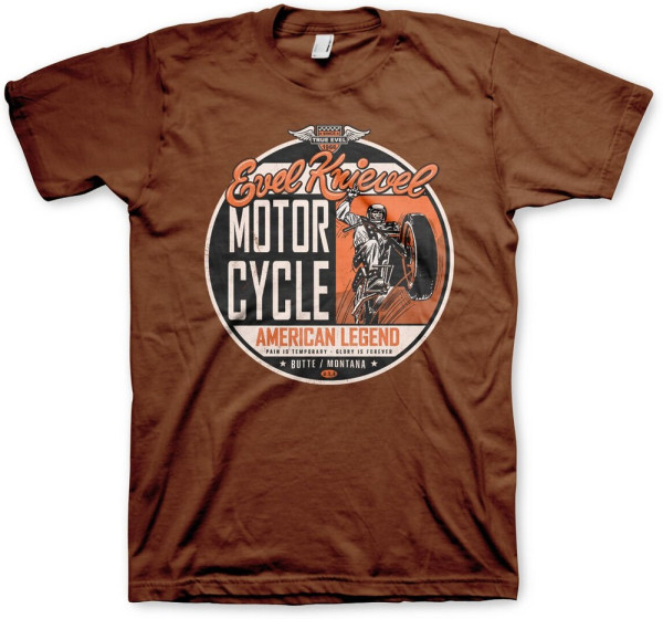 Evel Knievel American Legend T-Shirt Brown