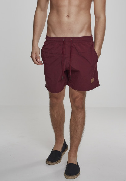 Urban Classics Badehose Block Swim Shorts Cherry