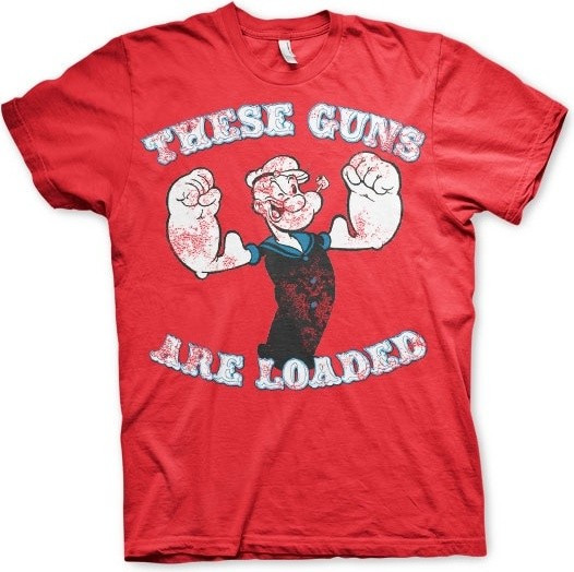 Popeye These Guns Are Loaded T-Shirt Red