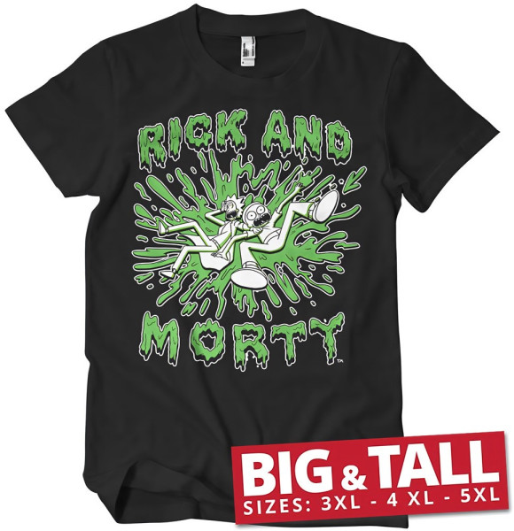 Rick And Morty Splash Big & Tall T-Shirt Black
