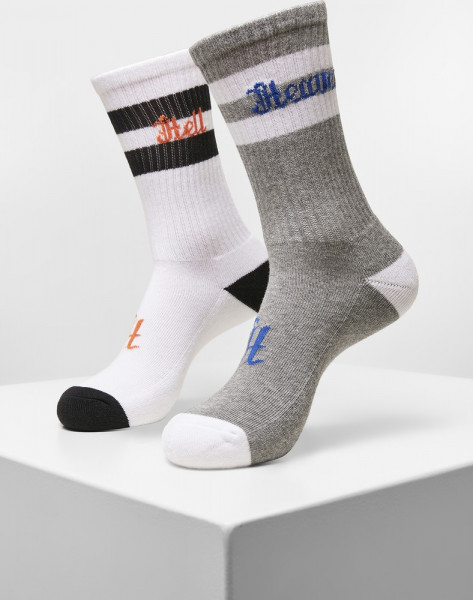 Mister Tee Heaven Hell Socks 2-Pack Grey/White