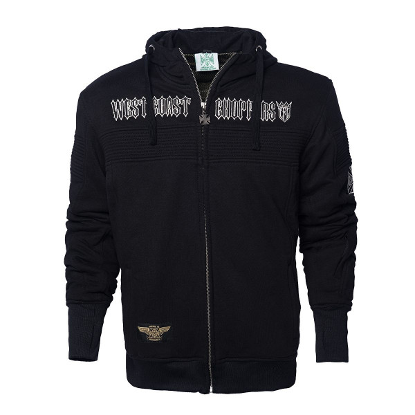 WCC West Coast Choppers Motorrad Hoodie CFL Riding Zip Black