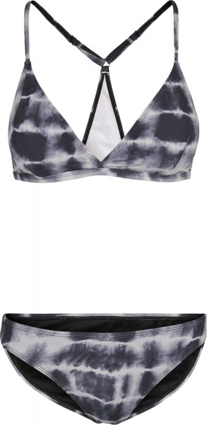 Urban Classics Damen Ladies Tie Dye Triangle Back Bikini Black/White