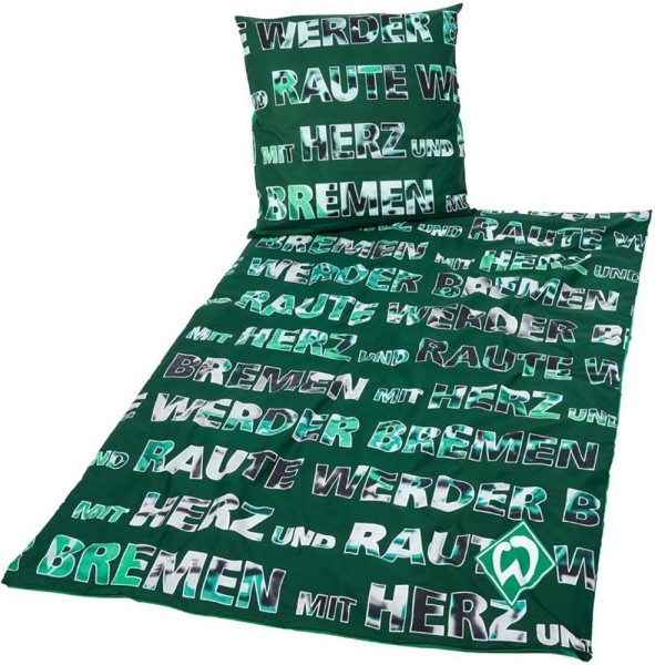 SV Werder Bremen Wendebettwäscheset Übergröße Fußball Grün/Weiß