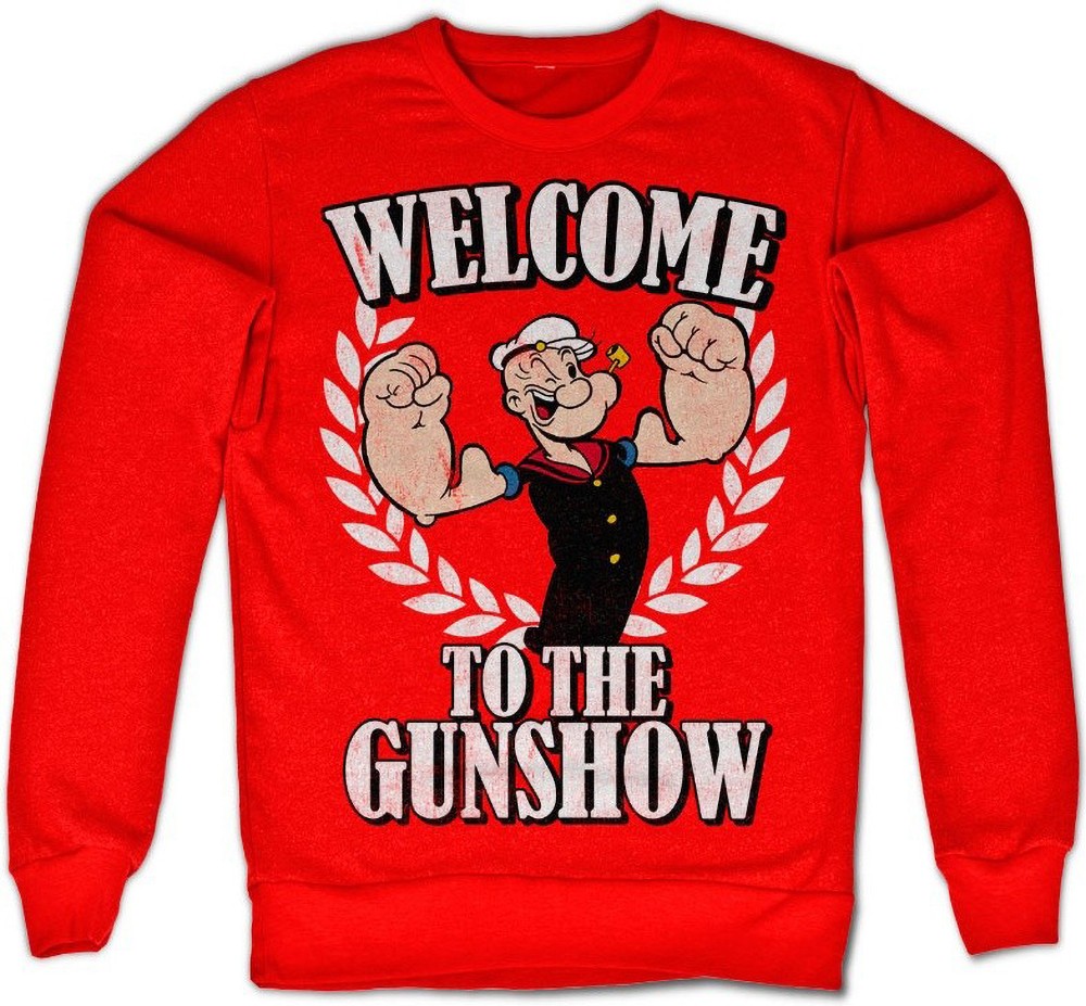 Popeye Welcome To The Gunshow Sweatshirt Rot - Herren / Unisex
