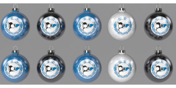 Arminia Bielefeld Christbaumkugeln 10er-Set Fussball Blau