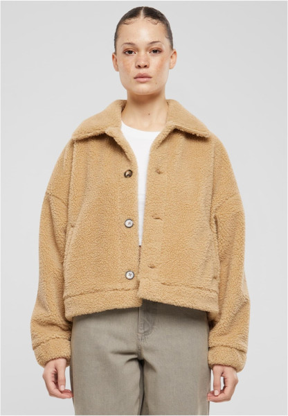 Urban Classics Damen Jacke Ladies Short Sherpa Button Jacket TB6720