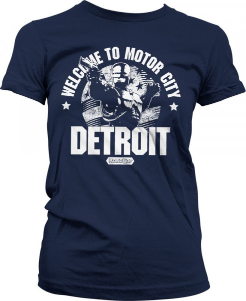 Robocop Welcome To Motor City Girly Tee Damen T-Shirt Navy