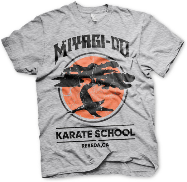 Cobra Kai Miyagi-Do Karate School T-Shirt Heather-Grey