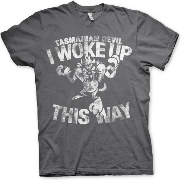 Looney Tunes Tasmanian Devil I Woke Up This Way T-Shirt Dark-Grey