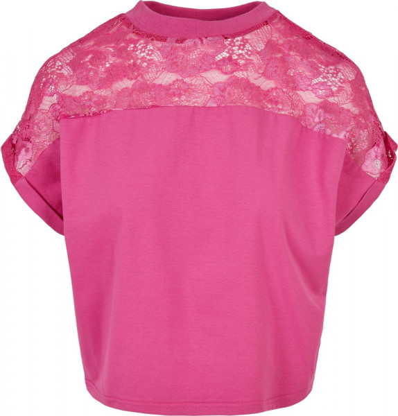 Urban Classics Damen Ladies Short Oversized Lace Tee Brightviolet