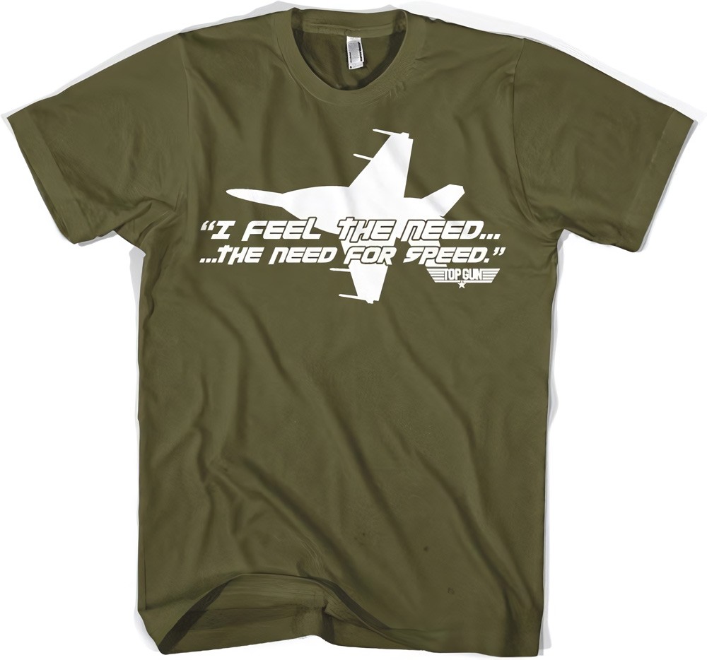 Top Gun I Feel The Need For Speed T-Shirt Olive - Herren / Unisex