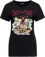 Queen Kerosin Damen Print T-Shirt Deep in Texas